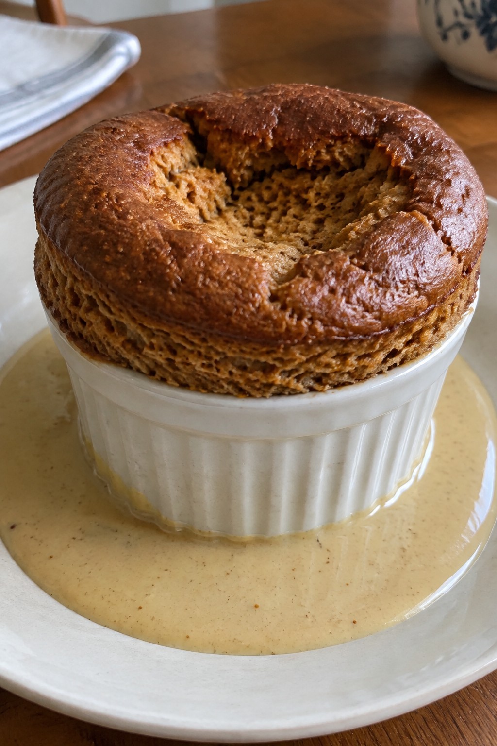 Gingerbread Soufflé with Molasses Anglaise