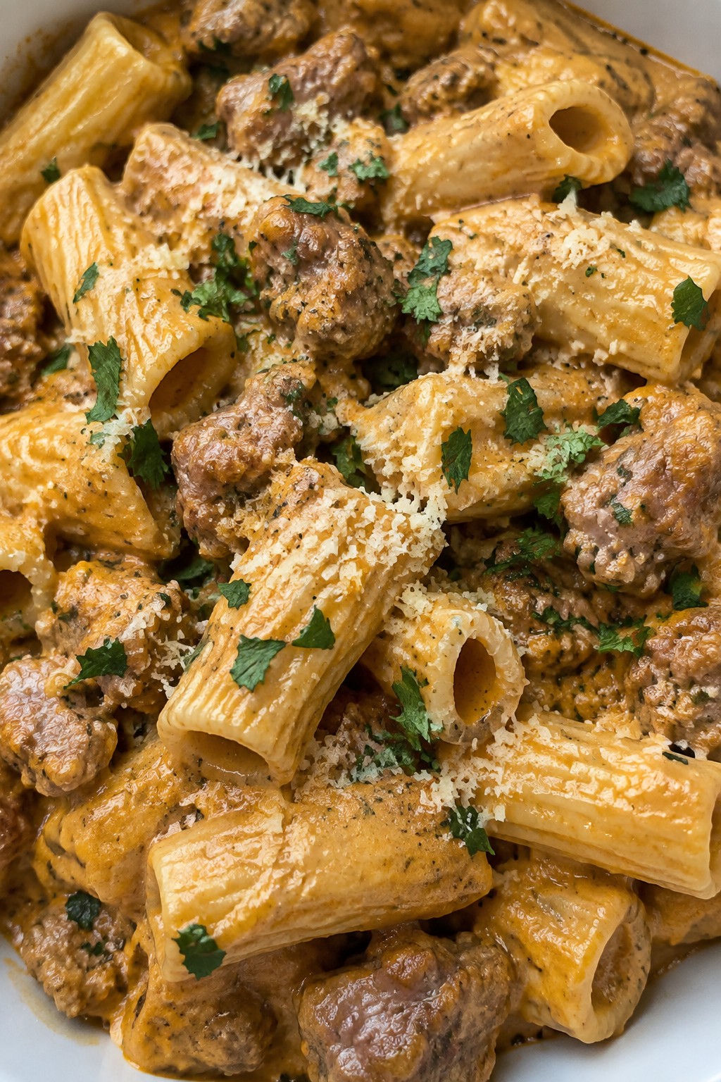 Creamy Pumpkin Sausage Rigatoni