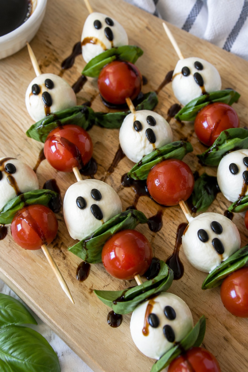 Ghost Caprese Salad Skewers