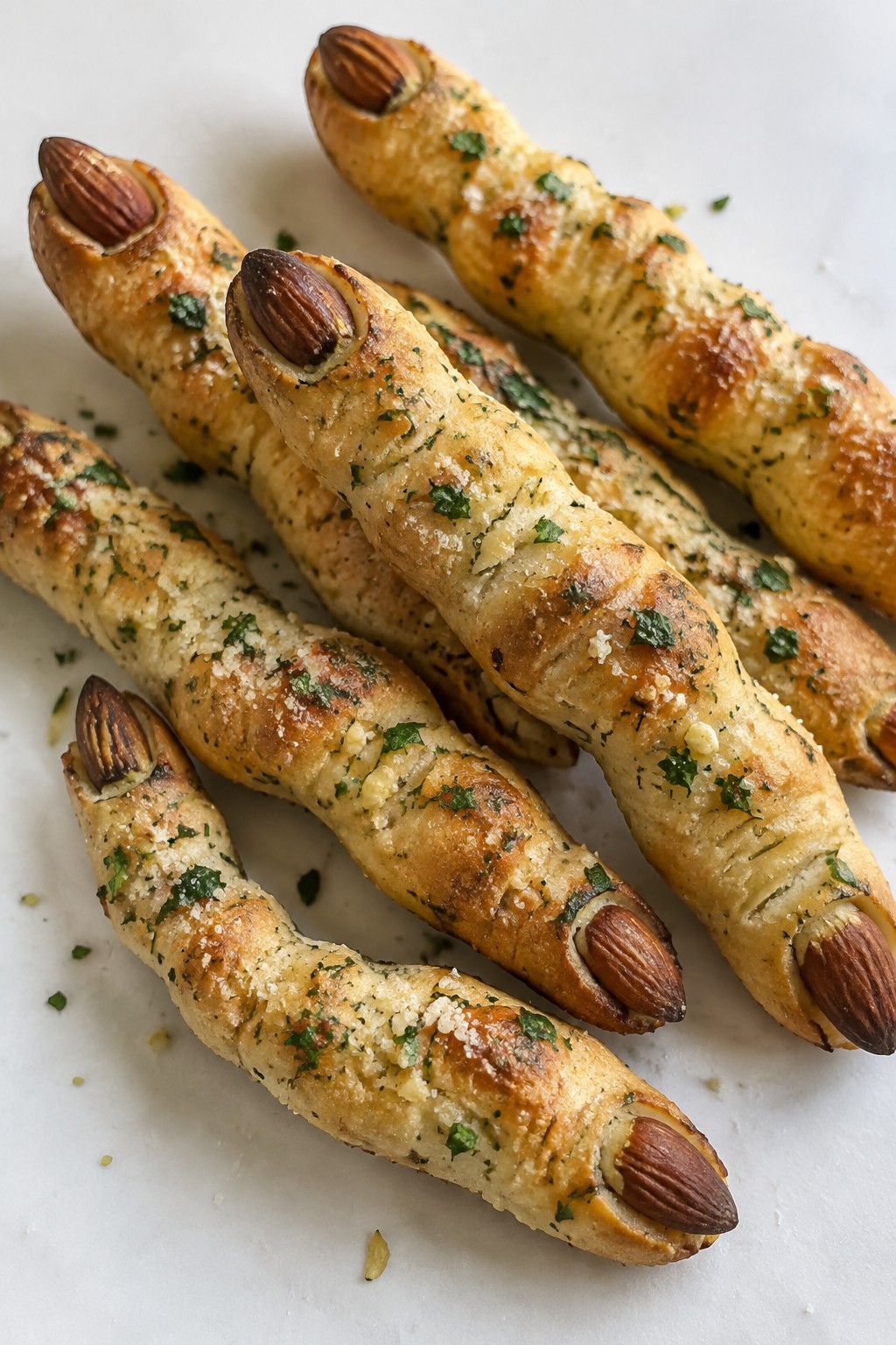 Witch Finger Garlic Breadsticks