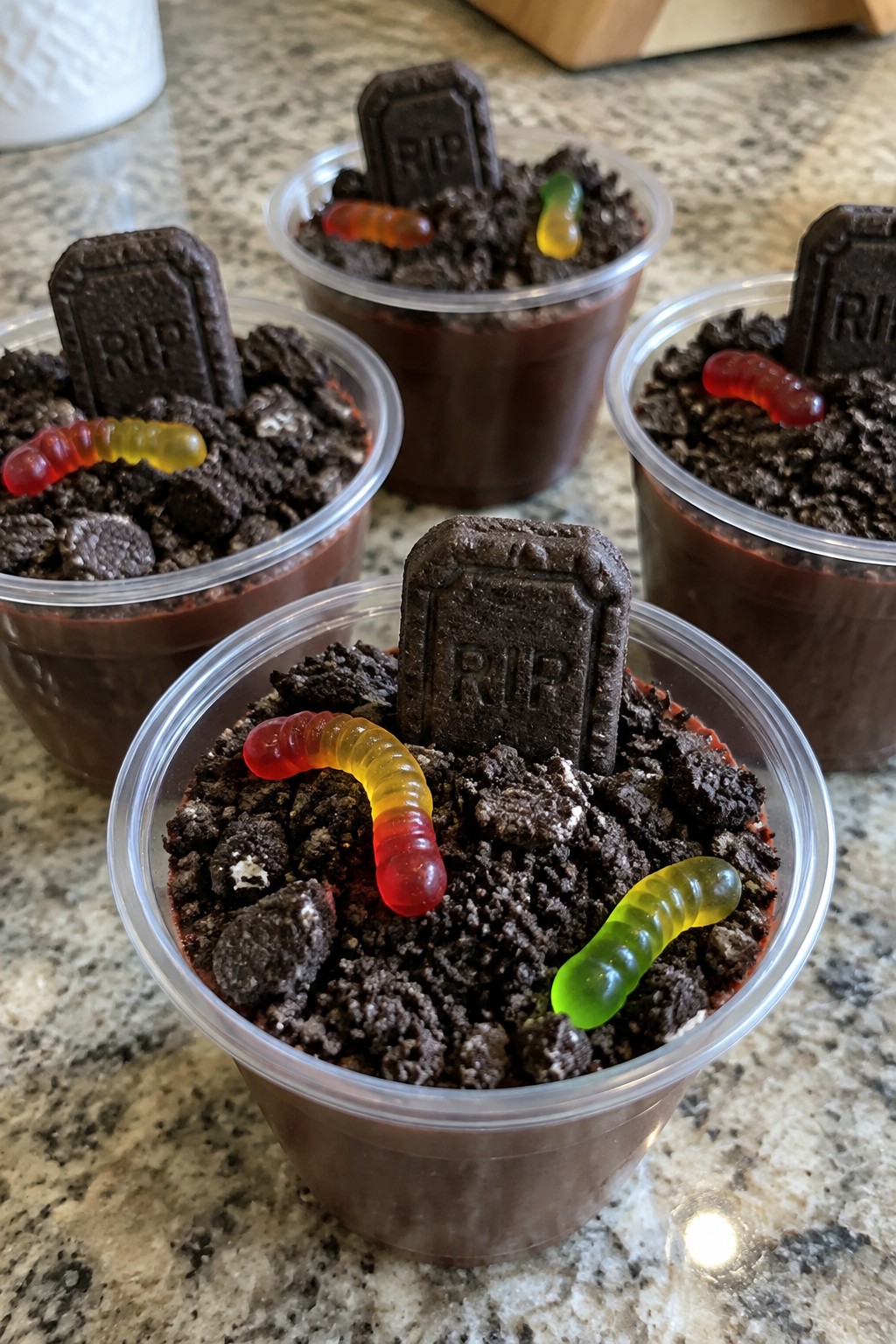 Haunted Graveyard Chocolate Pudding Cups