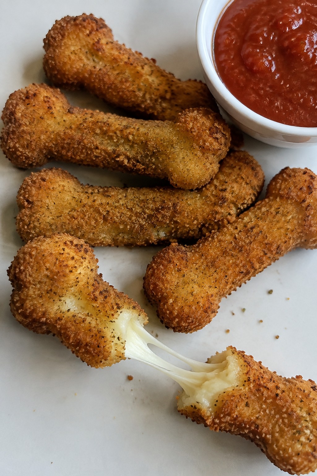 Skeleton Bone Cheese Sticks with Marinara