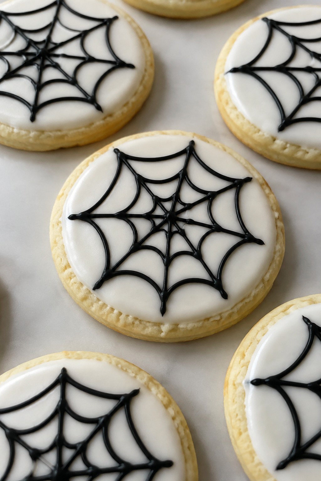 Spiderweb Sugar Cookies with Icing