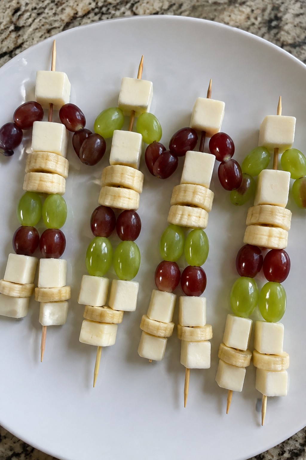 Skeleton Fruit and Cheese Skewers