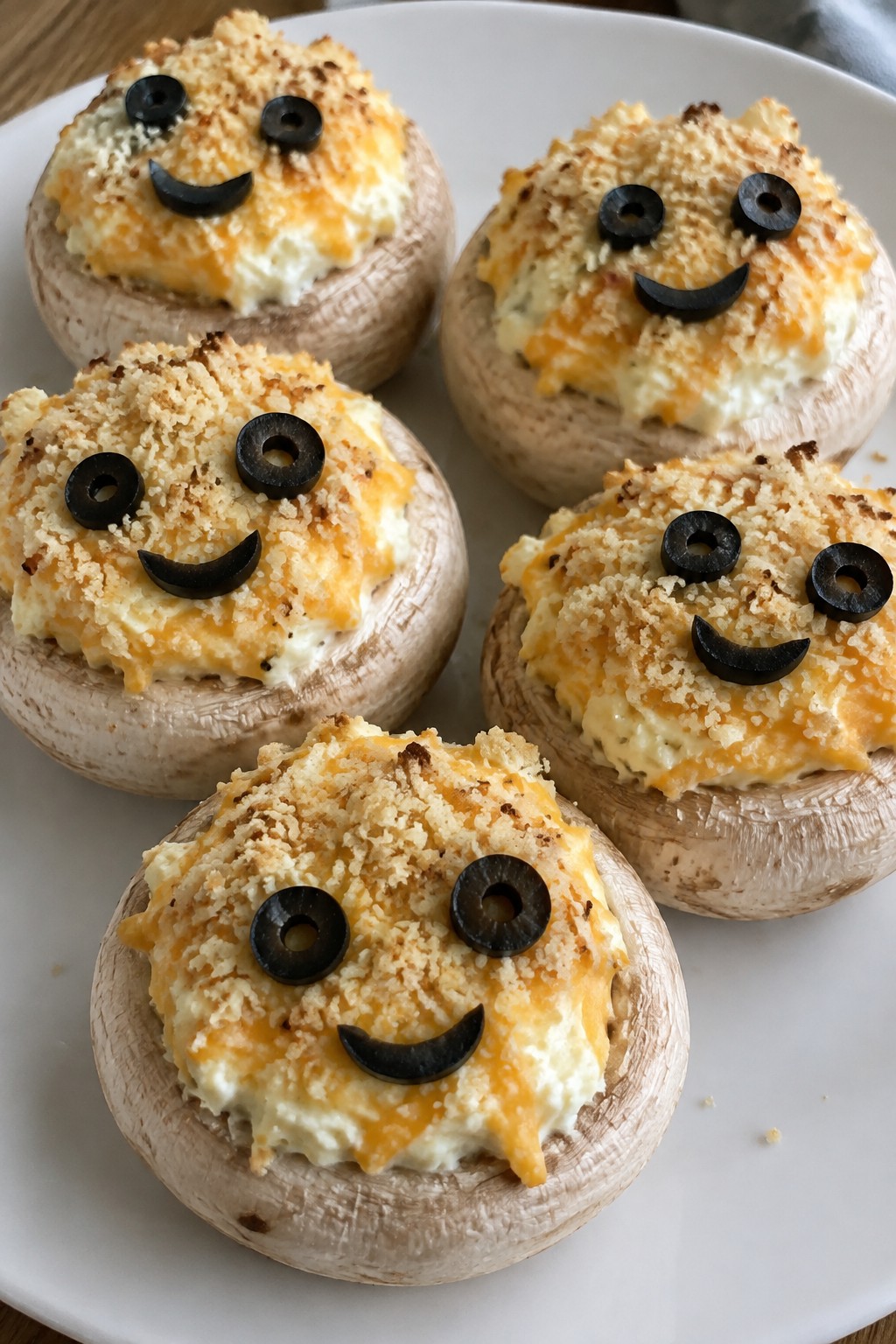 Spooky Stuffed Mushroom Caps