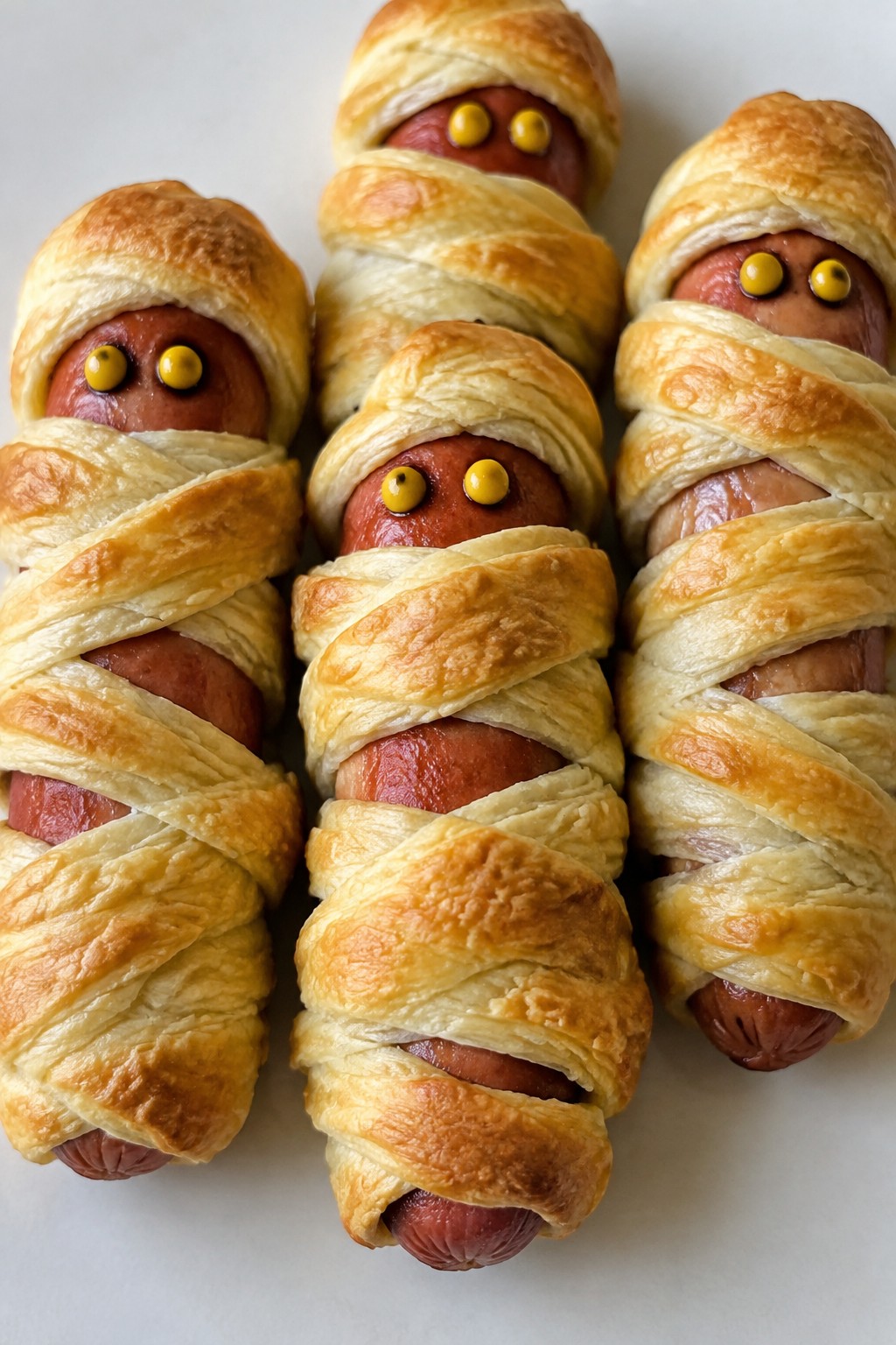 Mummy Hot Dogs in Crescent Rolls