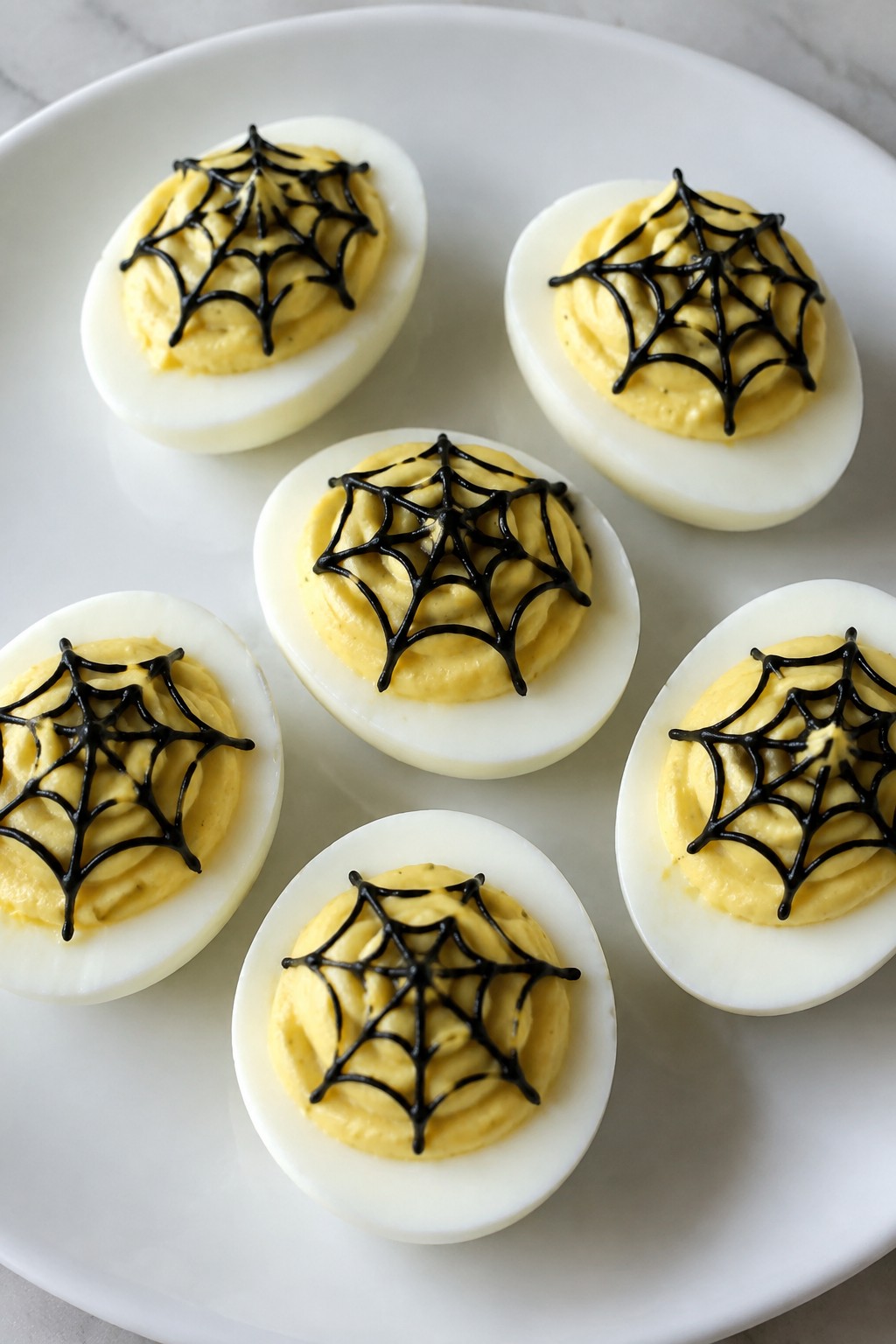 Spiderweb Deviled Eggs