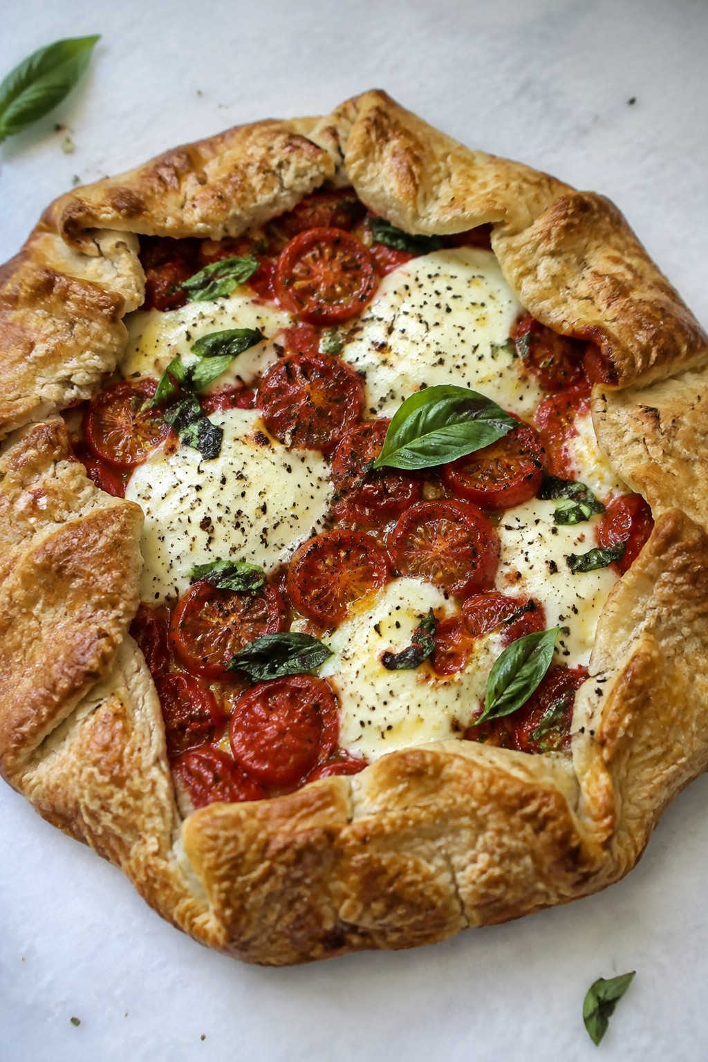 Bloody Mary Tomato and Mozzarella Galette