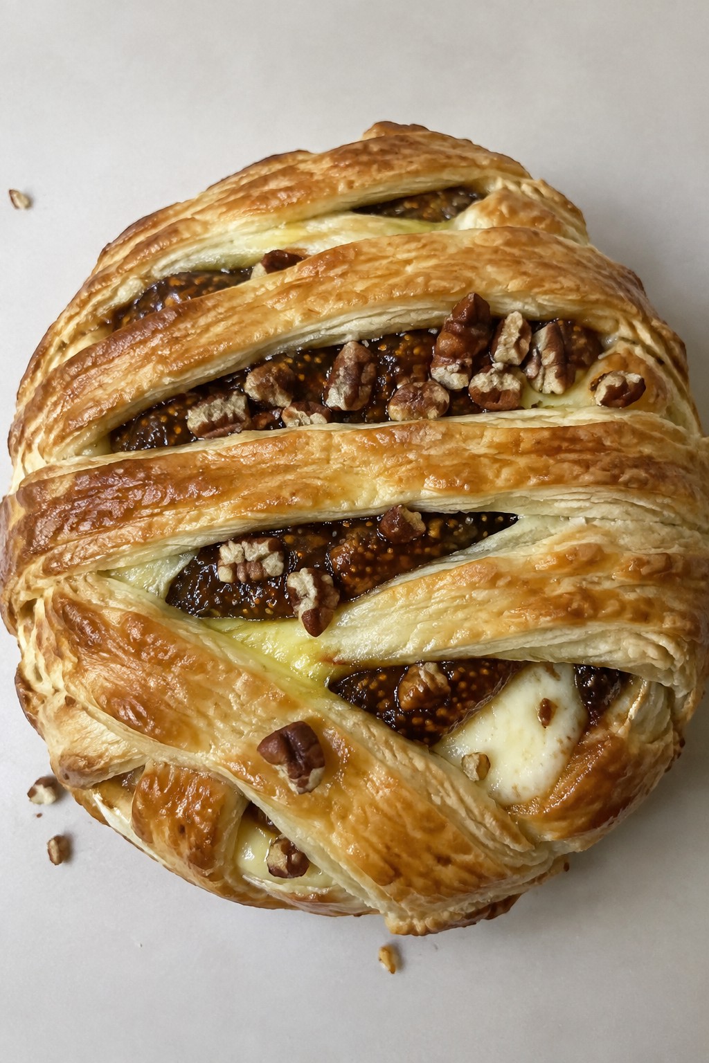 Mummy-Wrapped Brie with Fig Jam and Pecans