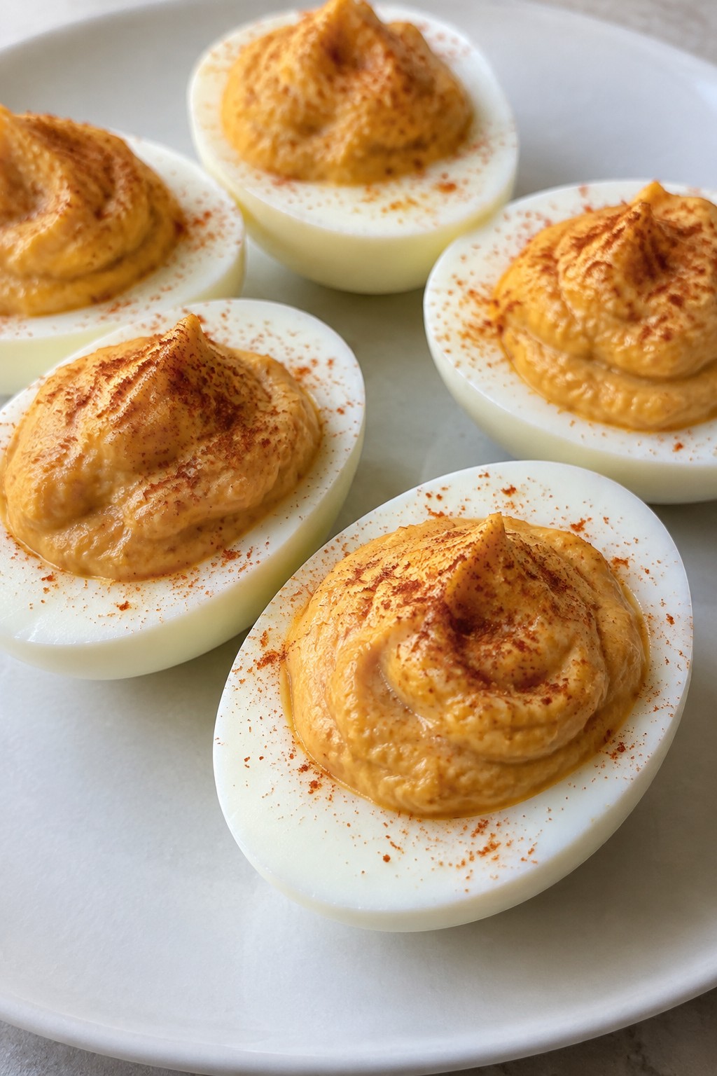 Pumpkin Deviled Eggs with Smoked Paprika
