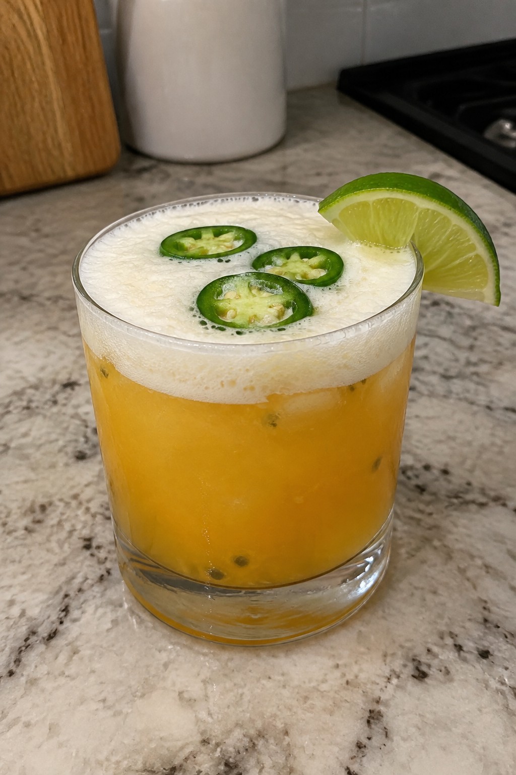 Passionfruit Jalapeño Tequila Sour