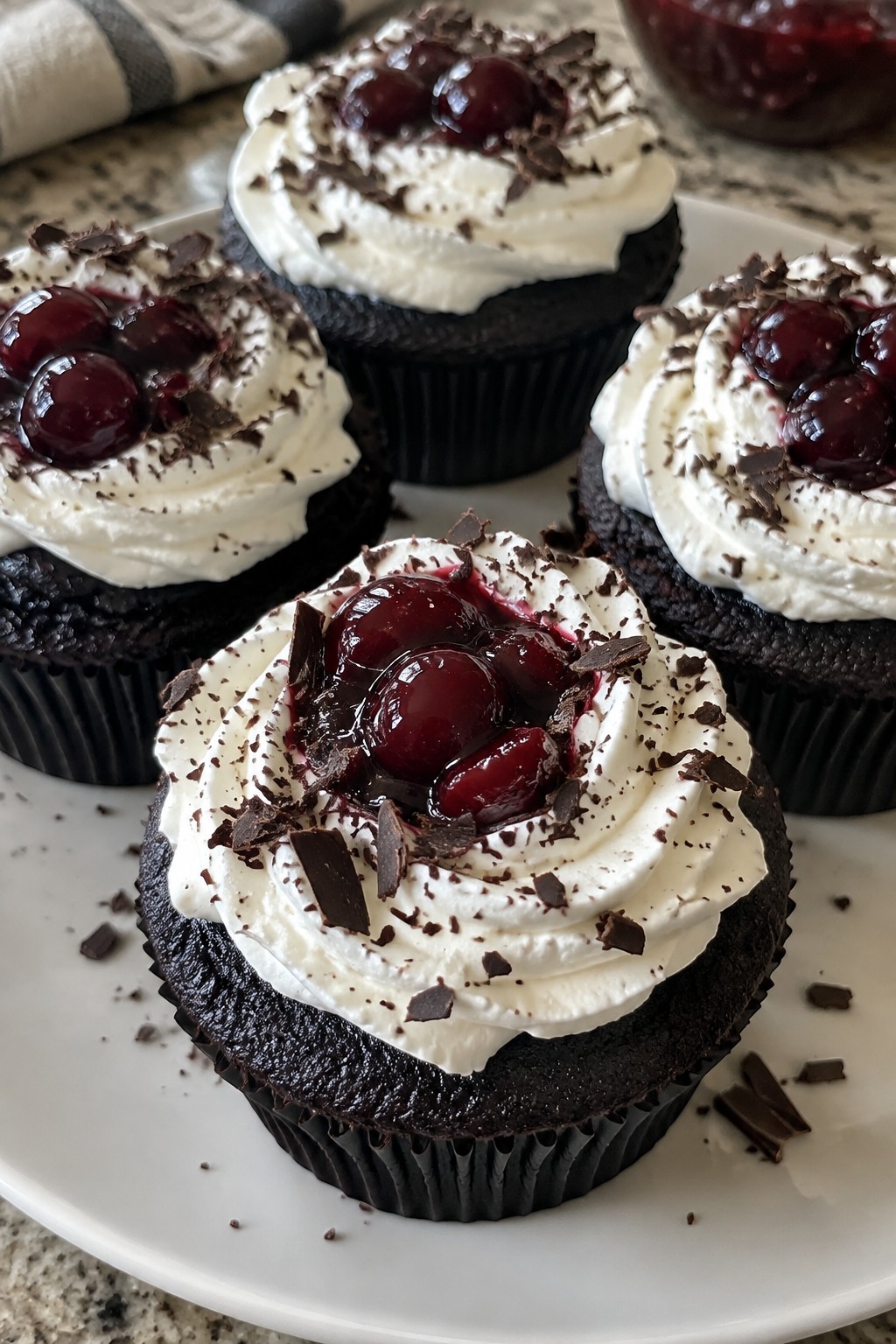 Haunted Black Forest Cupcakes