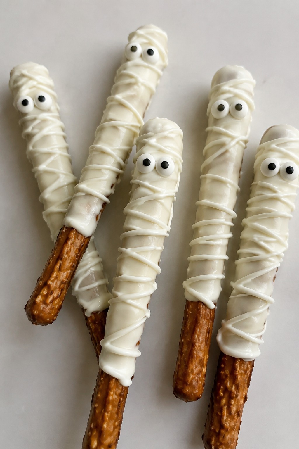 Mummy White Chocolate Pretzel Rods