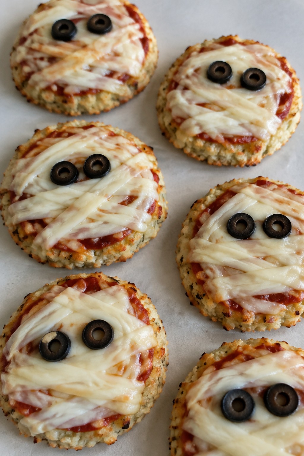 Cauliflower Mummy Pizza Bites
