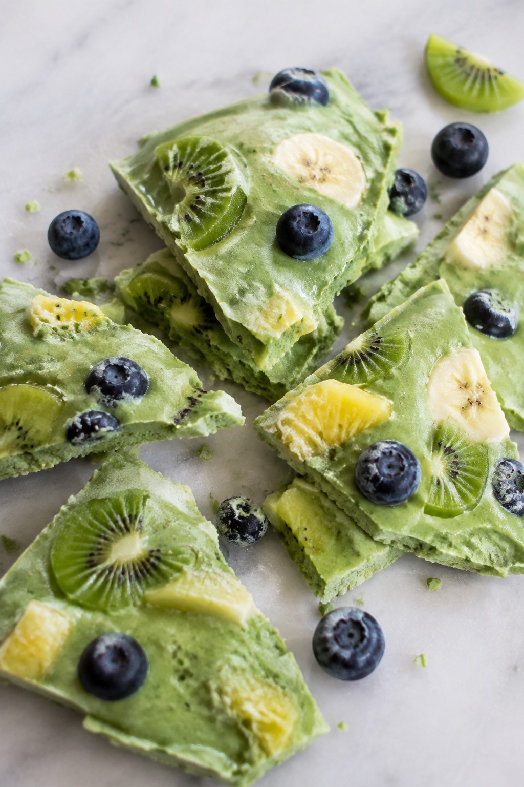 Monster Green Smoothie Frozen Yogurt Bark