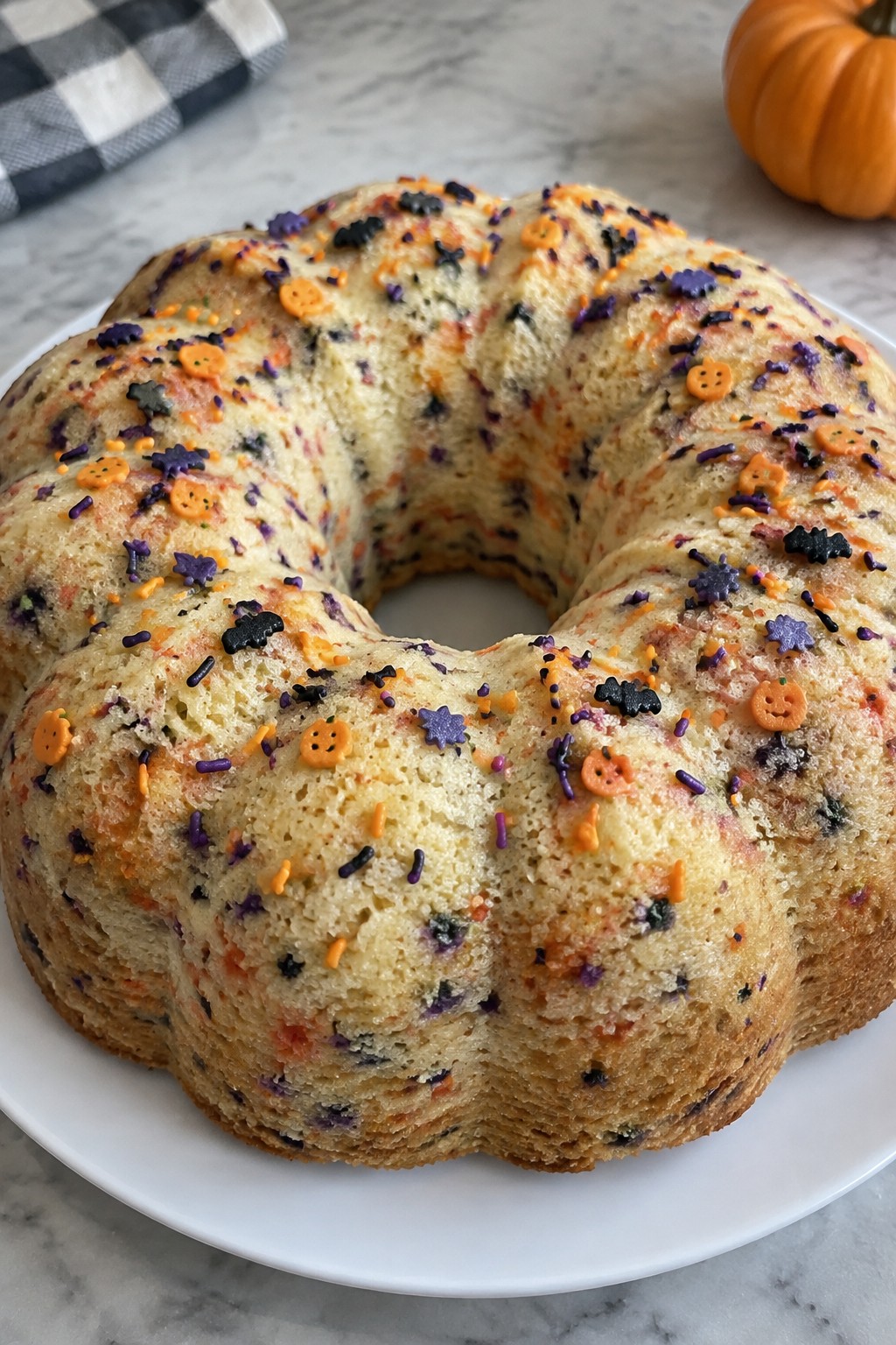 Halloween Sprinkle Funfetti Bundt Cake