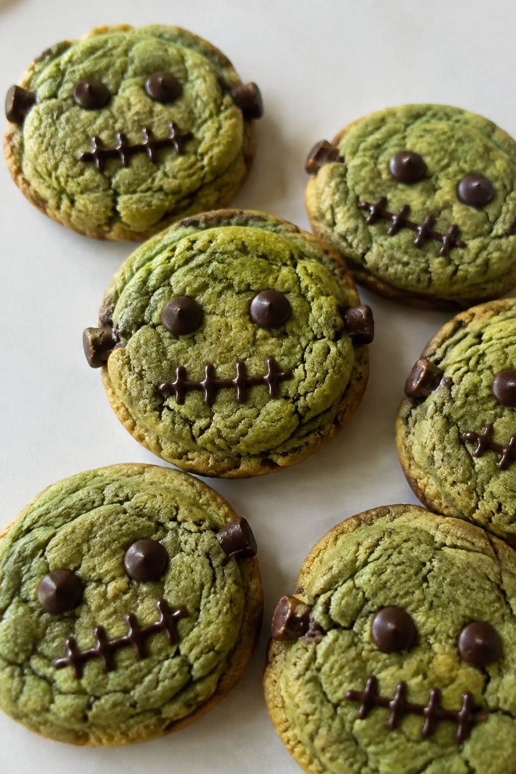 Frankenstein Green Matcha Cookies