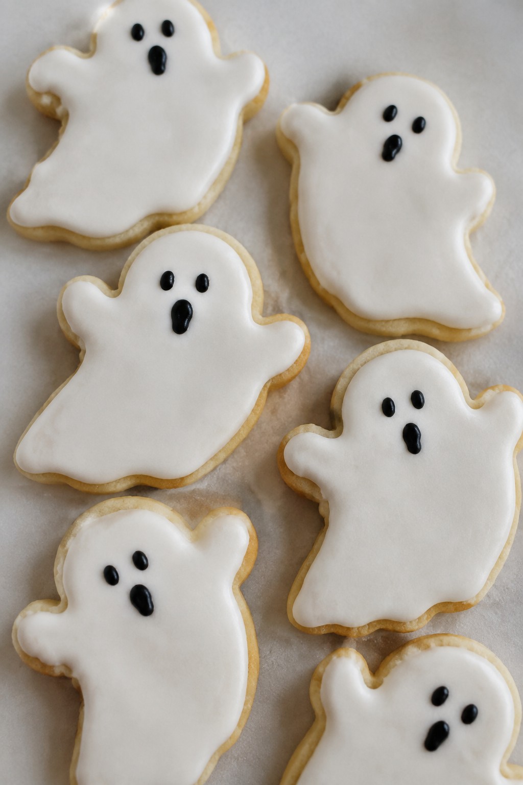 Ghost-Shaped Sugar Cookies with Royal Icing