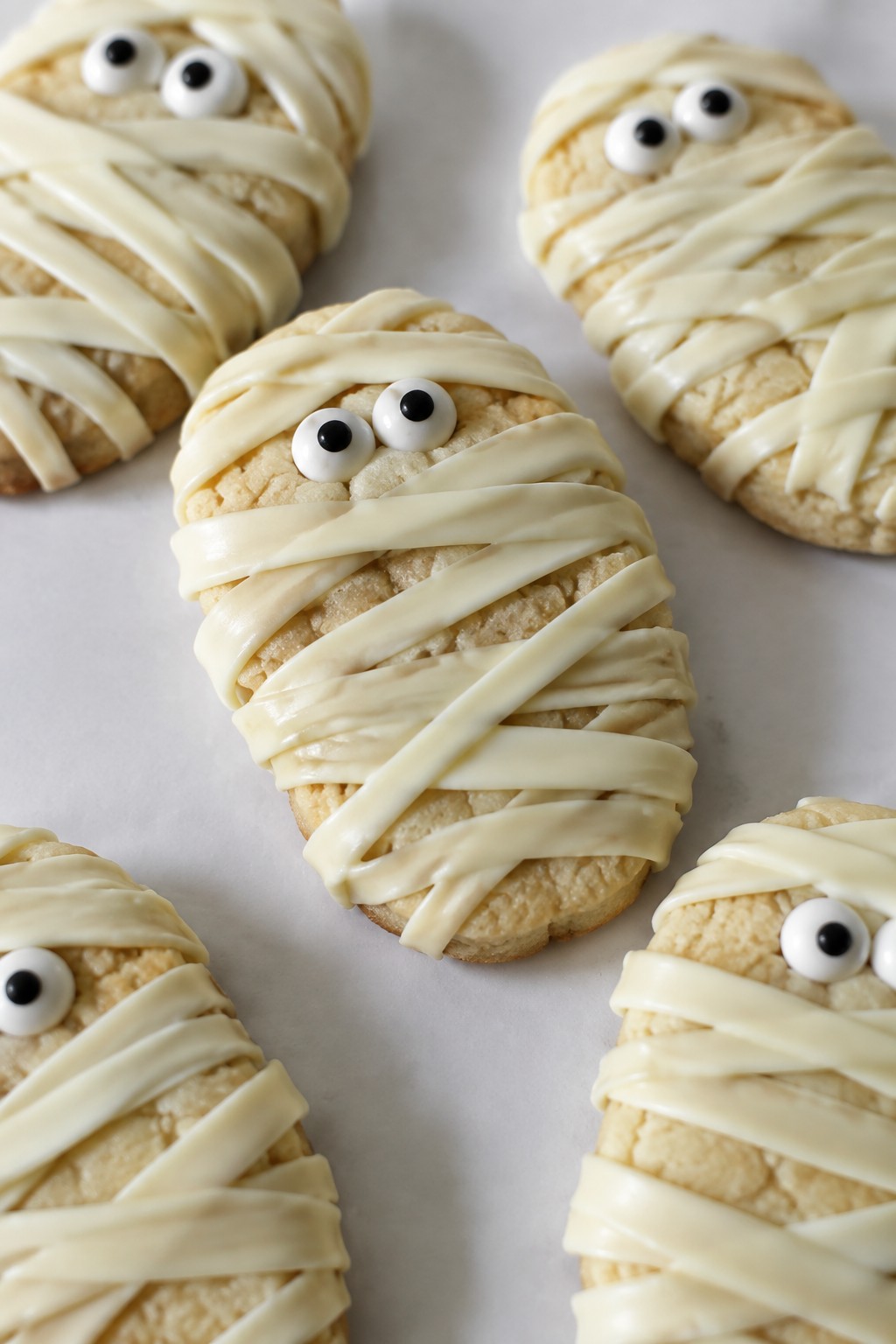 Mummy-Wrapped Shortbread Cookies