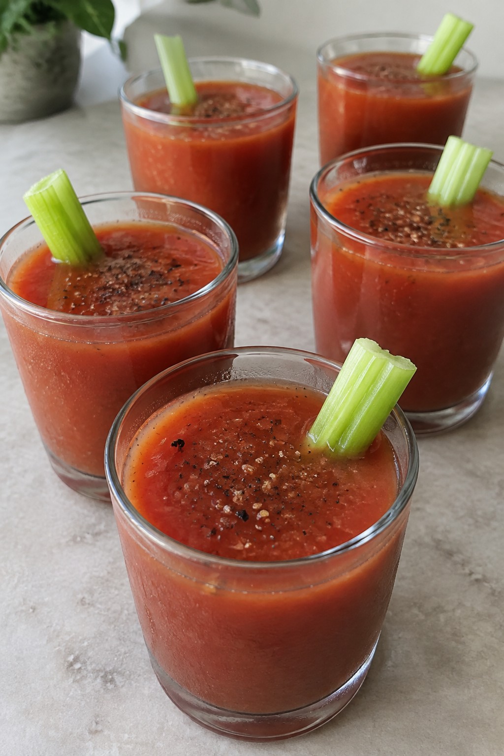Bloody Mary Tomato Soup Shooters