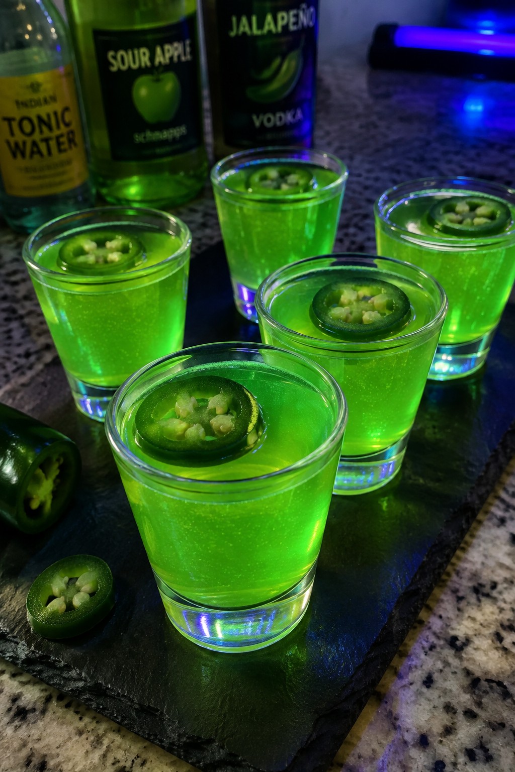 Sour Apple Jalapeño Glow Shots
