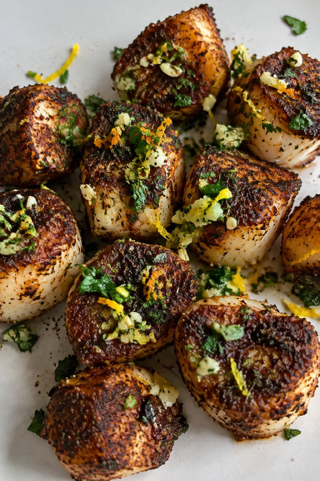 Blackened Scallop Bites with Citrus Gremolata