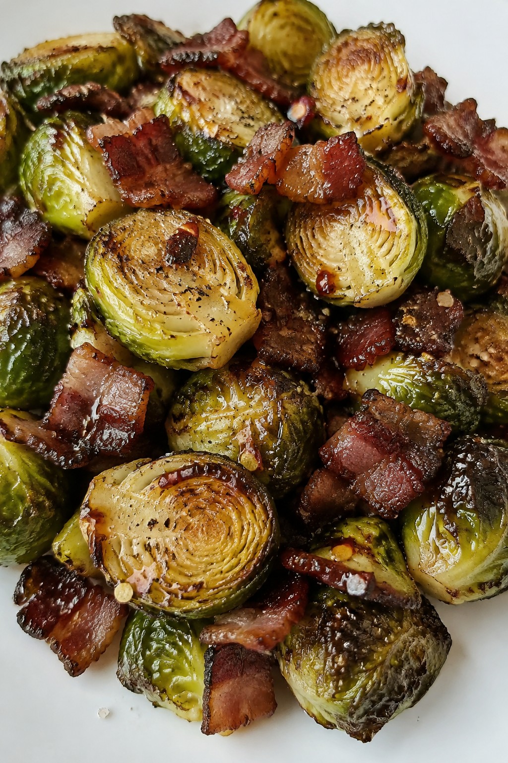 Crispy Brussels Sprouts with Bacon and Maple