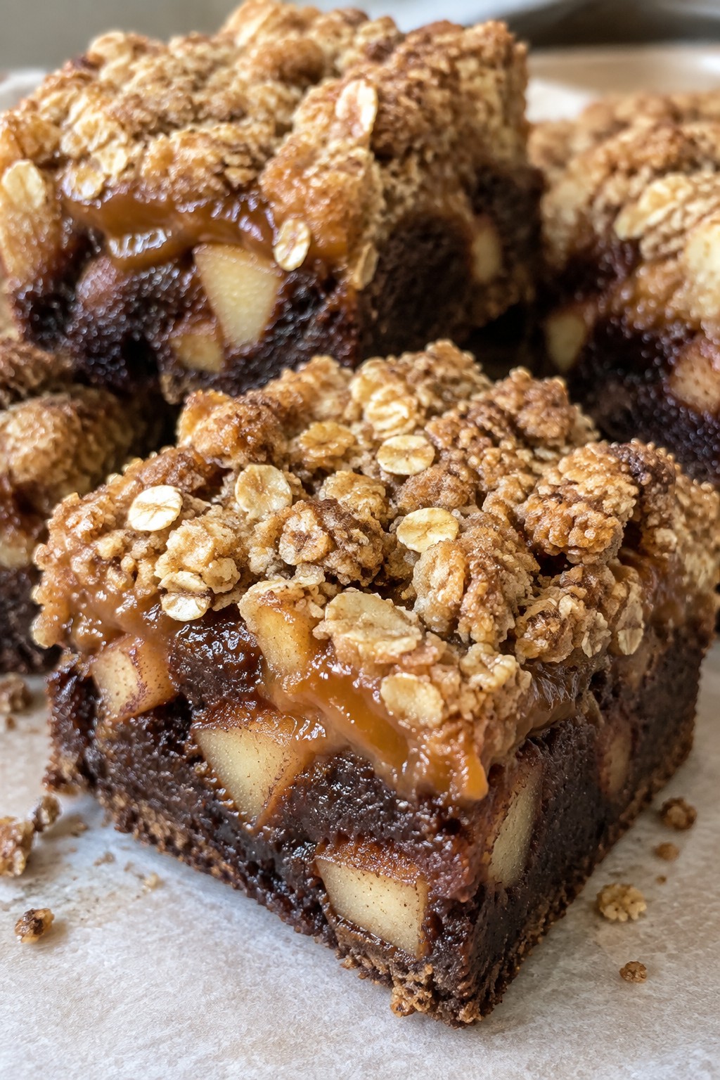 Caramel Apple Crumble Brownies