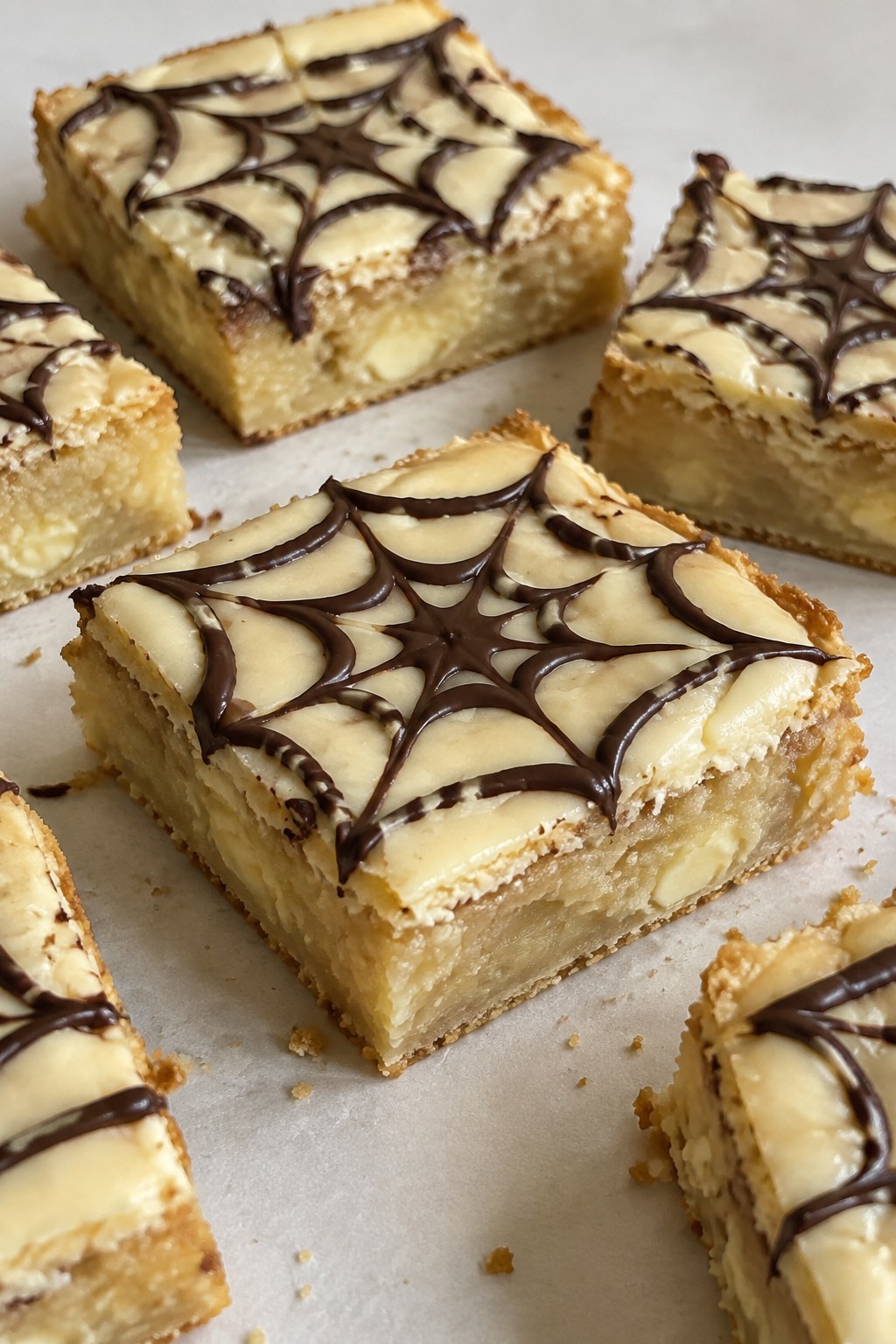 Spiderweb White Chocolate Brownies