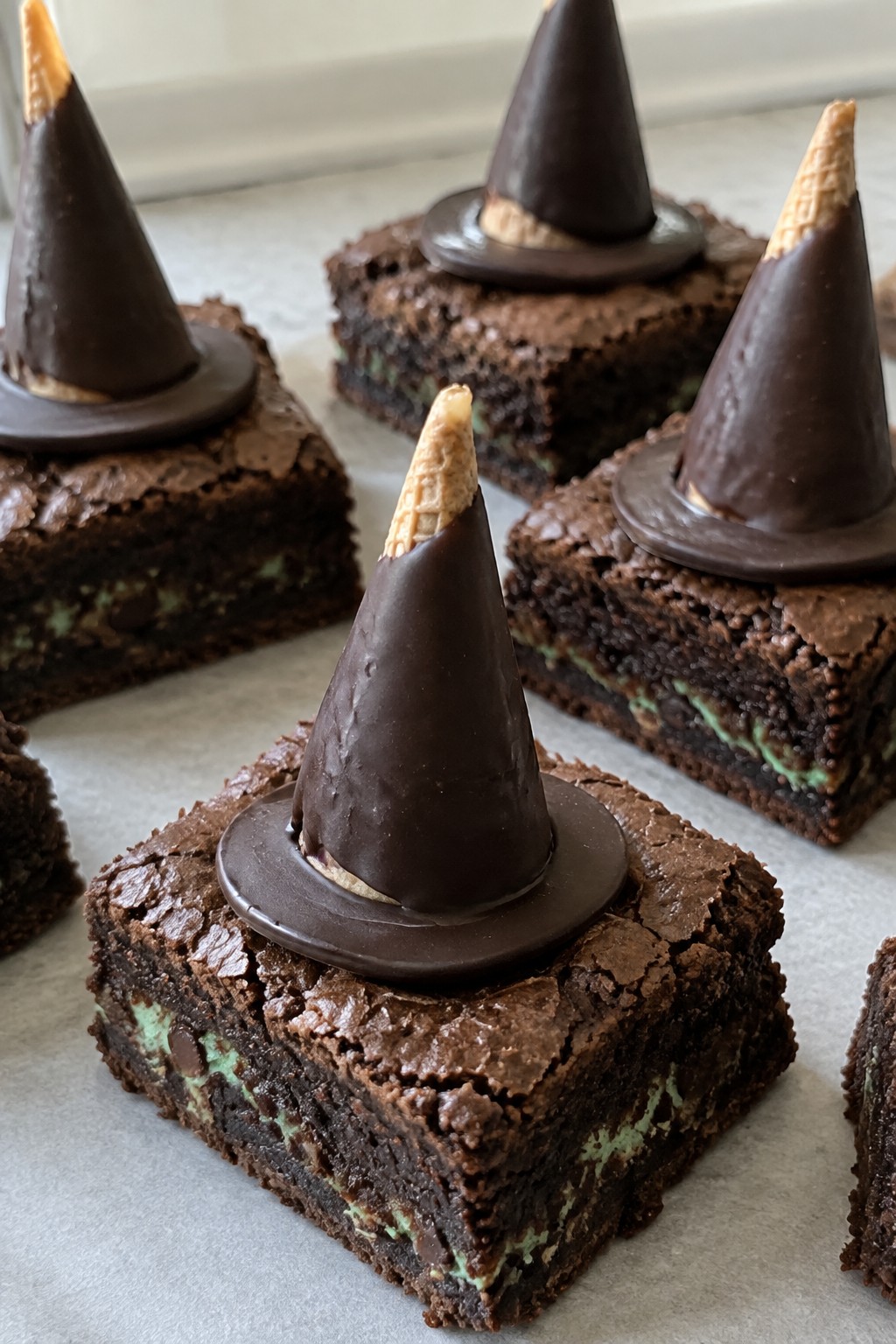 Witch Hat Mint Chocolate Brownies