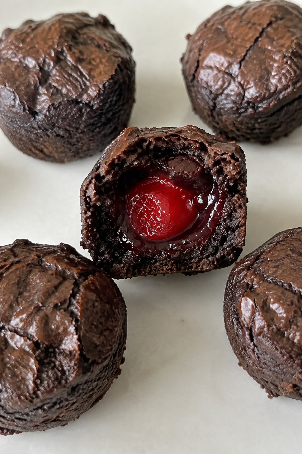 Zombie Brain Brownie Bites with Cherry