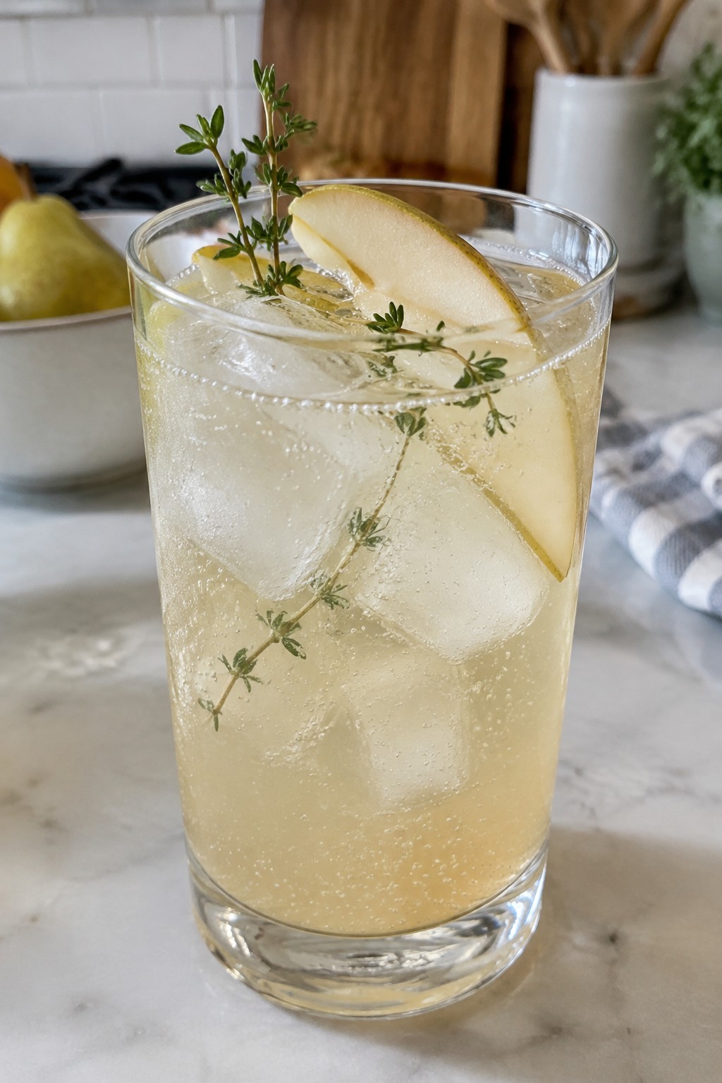 Pear Thyme Sparkling Vodka Punch