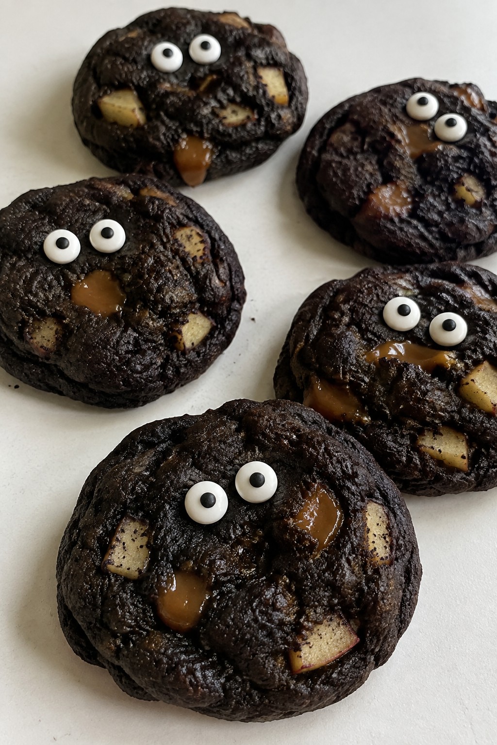 Caramel Apple Black Cat Eye Cookies