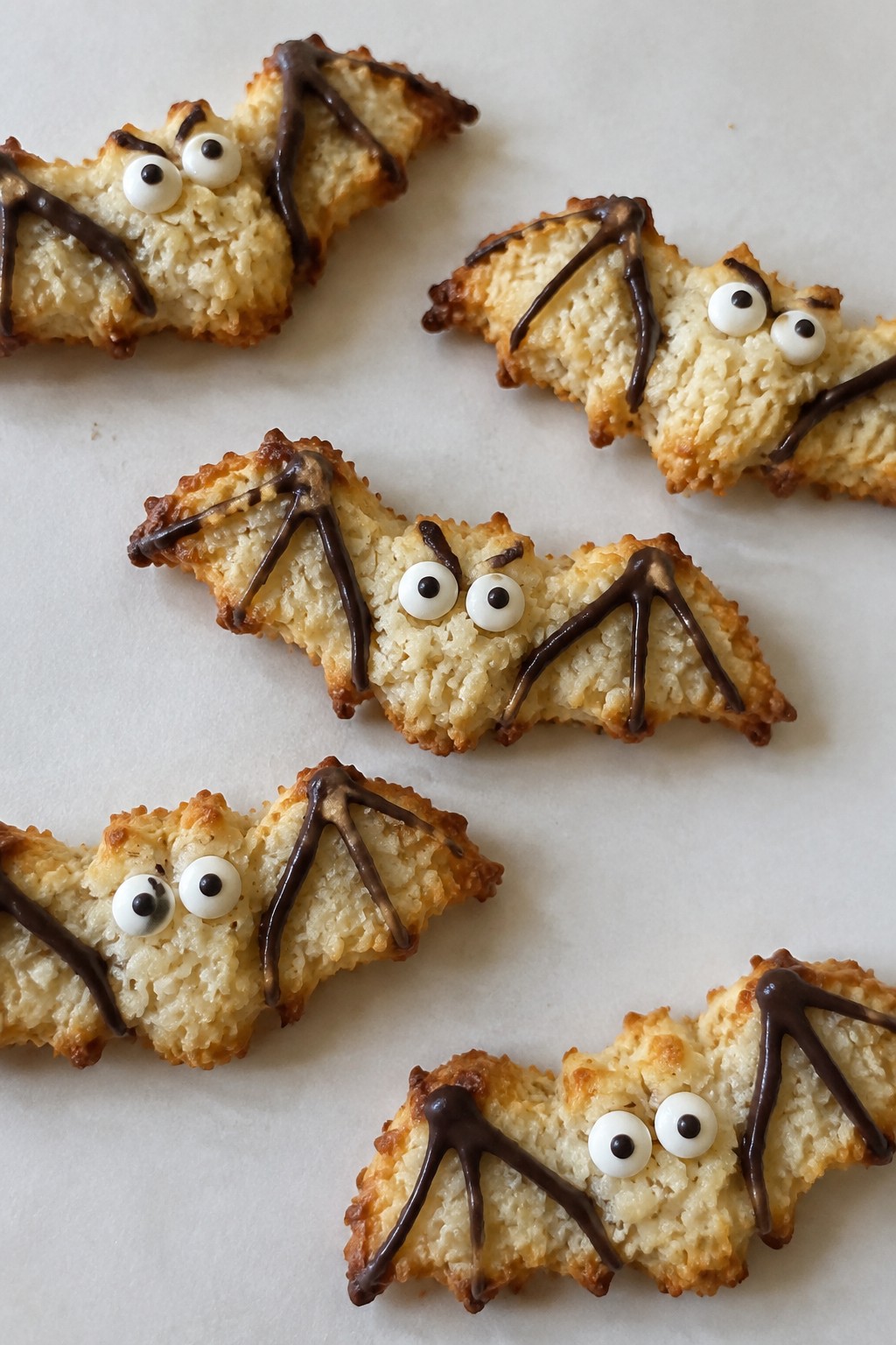 Coconut Macaroon Bat Wing Cookies