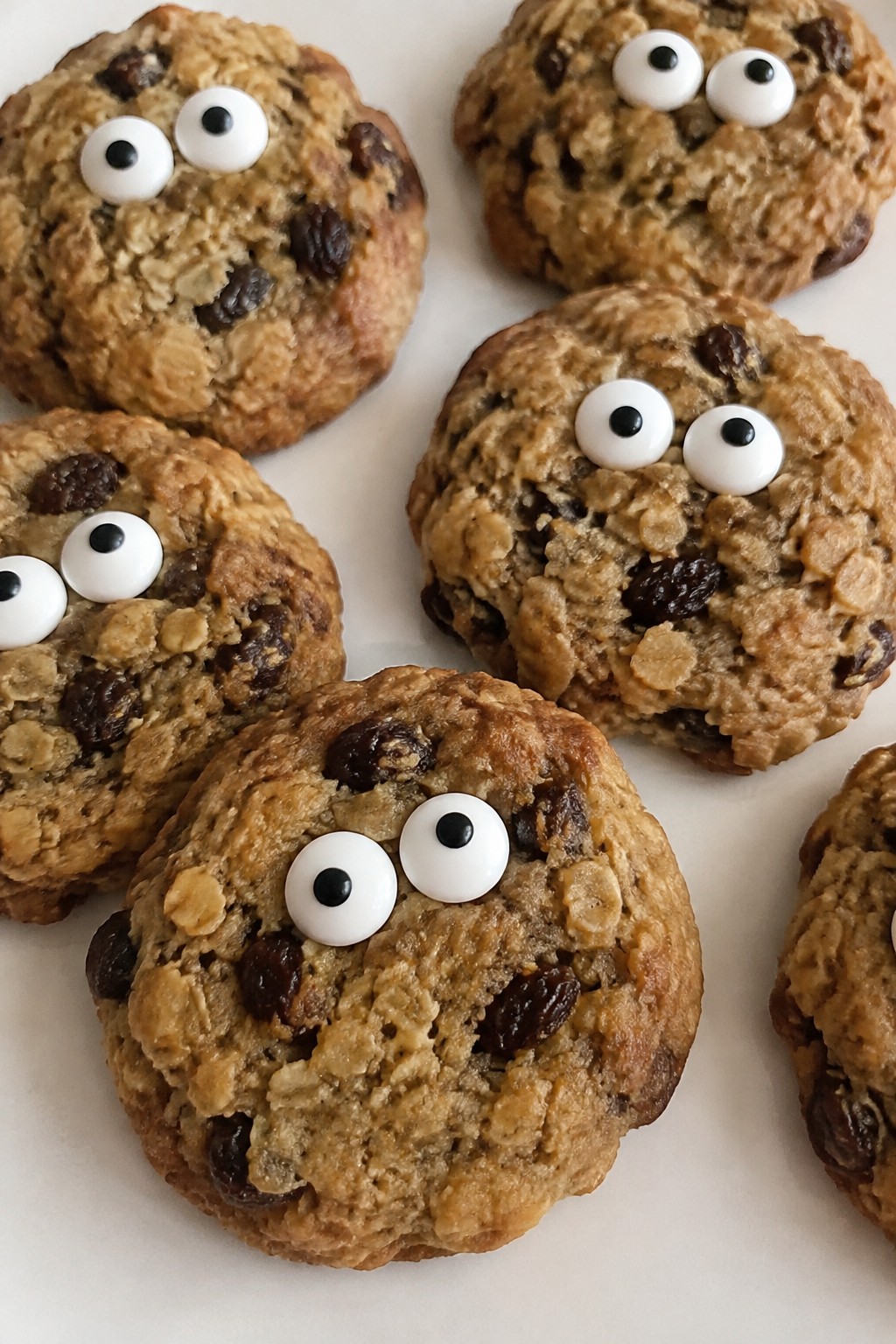 Oatmeal Raisin Skeleton Eye Cookies