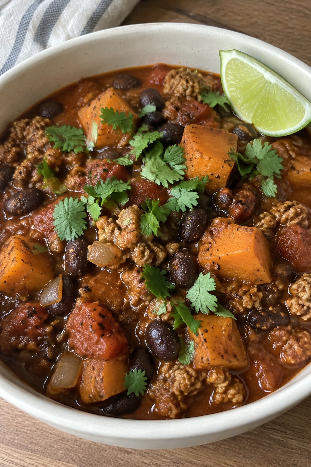 Slow Cooker Chipotle Turkey and Sweet Potato Chili