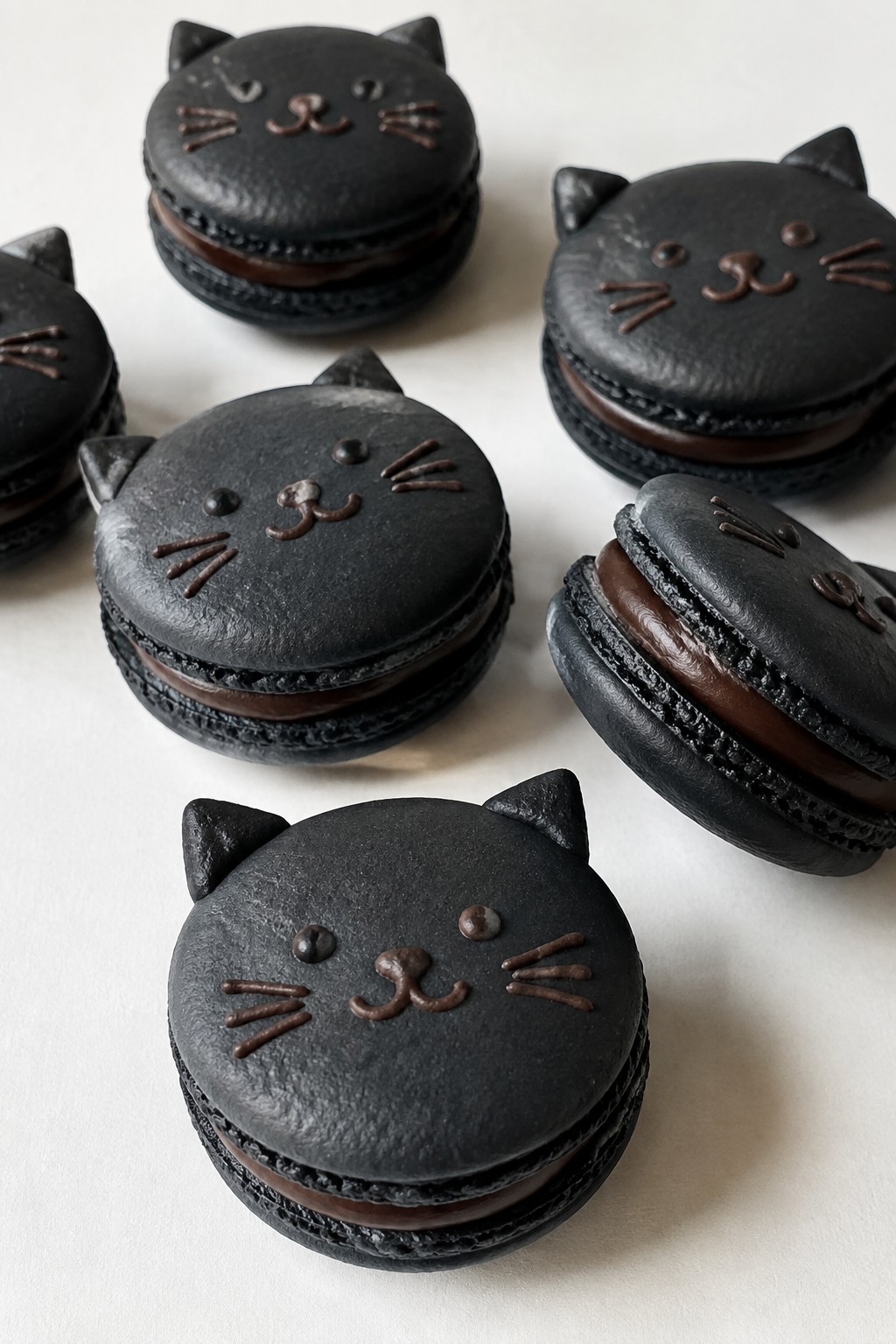 Black Cat Chocolate Macarons