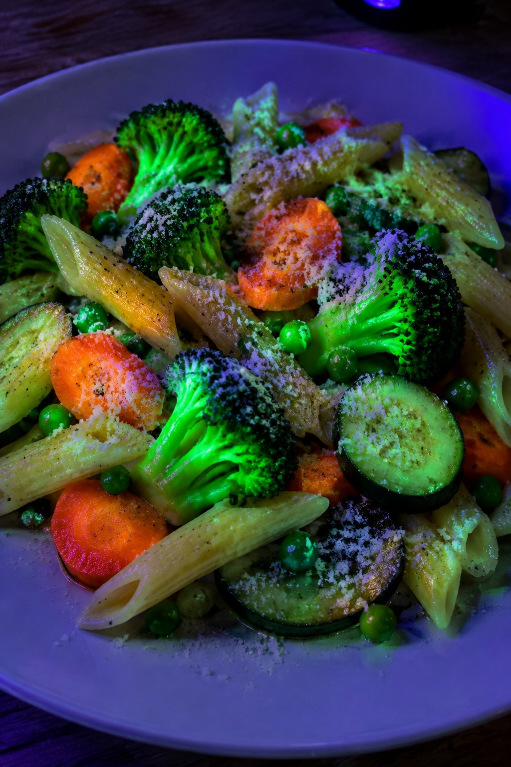 Goblin Glow-in-the-Dark Pasta Primavera with Parmesan