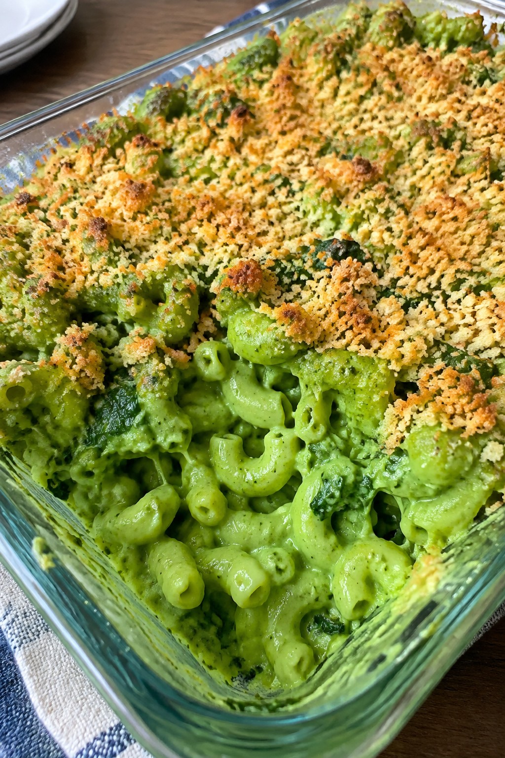 Monster Green Macaroni and Cheese Bake