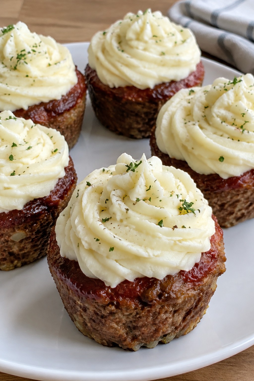 Zombie Brain Meatloaf Muffins with Mashed Potato Frosting
