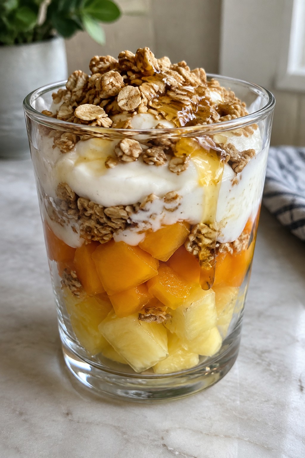 Candy Corn Yogurt Parfaits with Granola