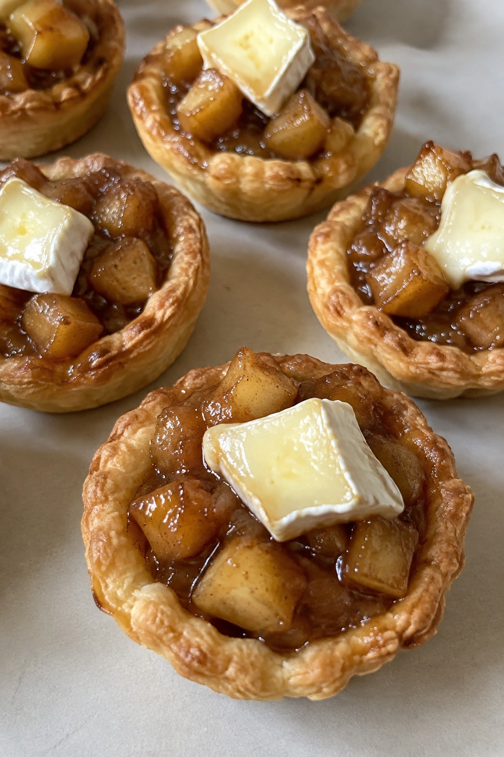 Bourbon Caramel Apple and Brie Tartlets