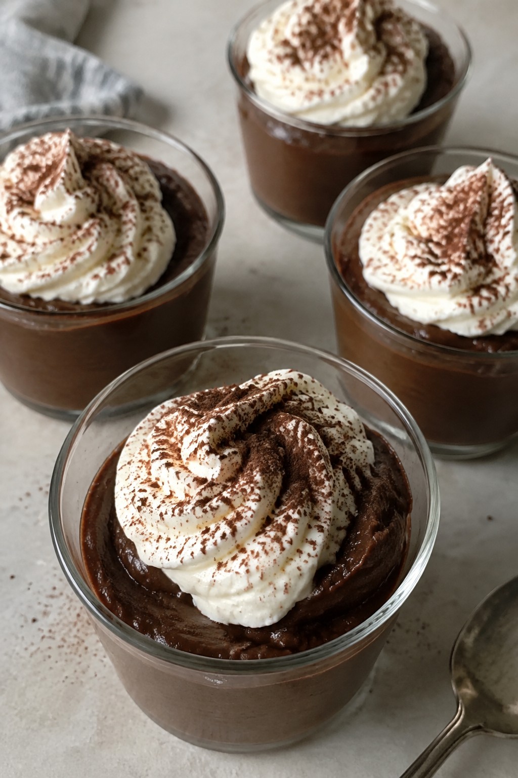 Dark Chocolate Espresso Mousse Cups with Whipped Mascarpone