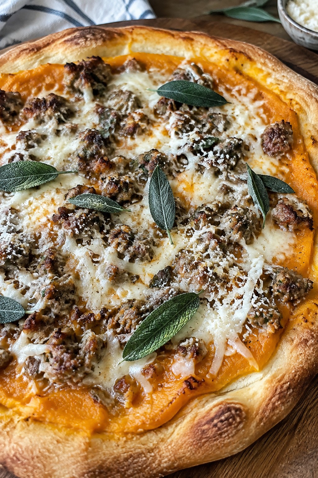 Pumpkin Sage Sausage Pizza