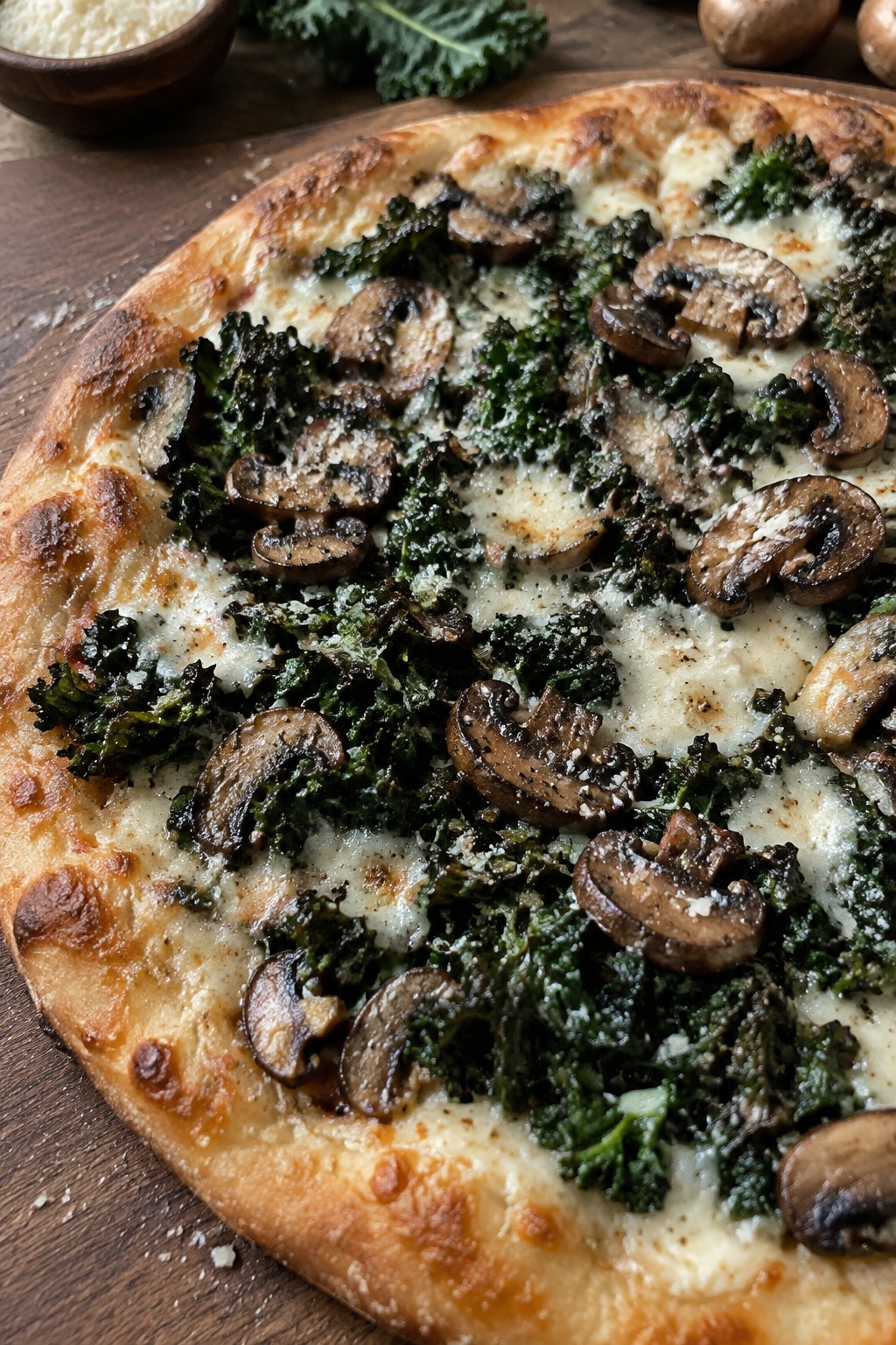 Witch’s Cauldron Kale and Mushroom Pizza