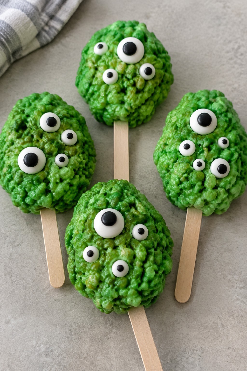 Monster Green Marshmallow Rice Krispie Pops