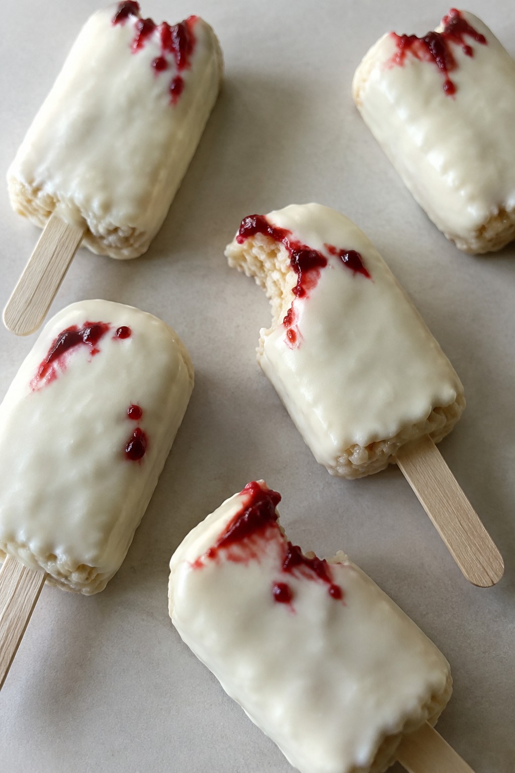 Vampire Bite Rice Krispie Pops