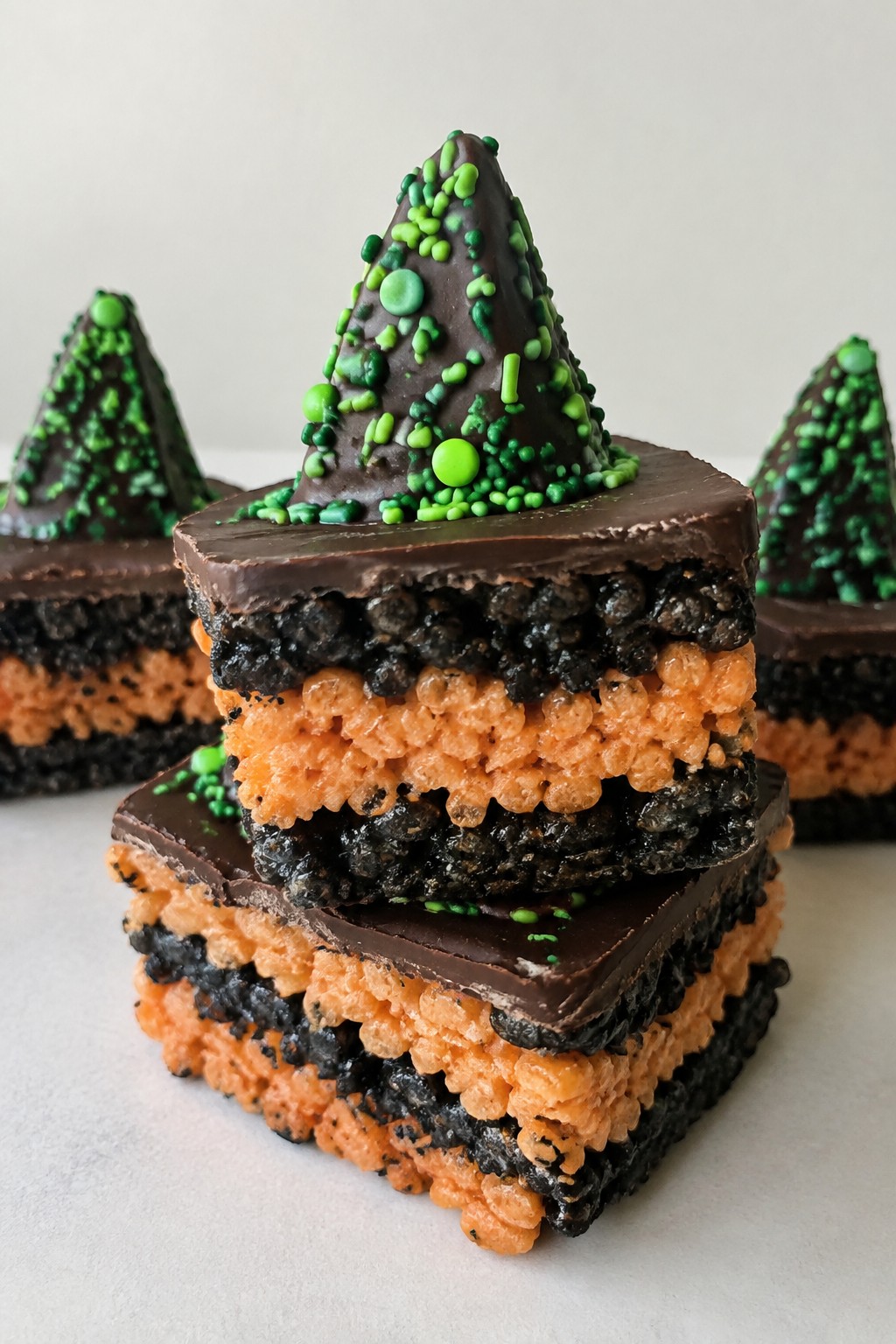 Witch Hat Layered Rice Krispie Treats