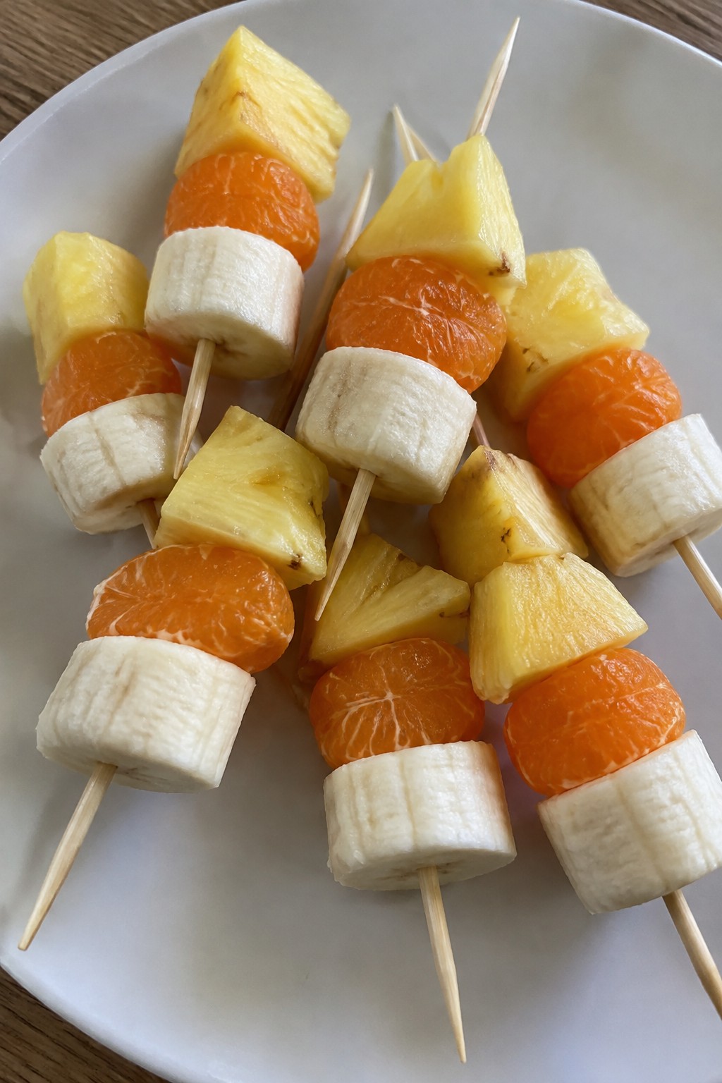 Candy Corn Fruit Skewers