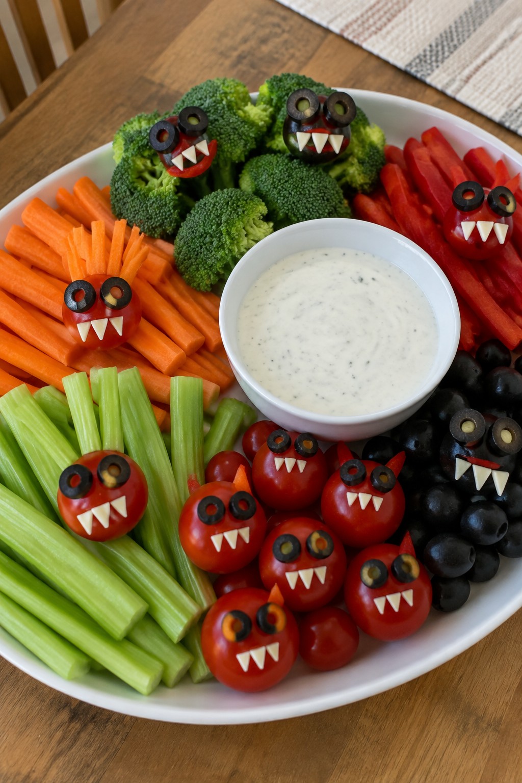 Monster Mash Veggie Platter with Ranch